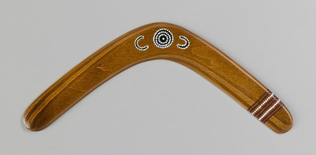 Banan Ethno Straightening Spears decorated wooden returning boomerang