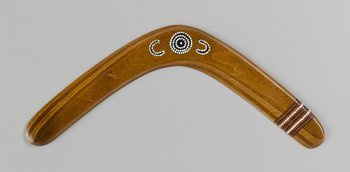 Banan Ethno Straightening Spears decorated wooden returning boomerang