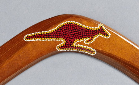 Killer Ethno Kangaroo Dot Art wooden returning boomerang