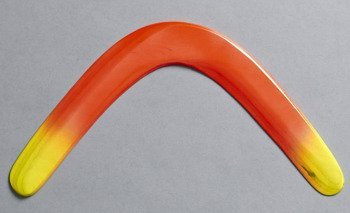 Rogal Fluoro Orange returning wooden boomerang