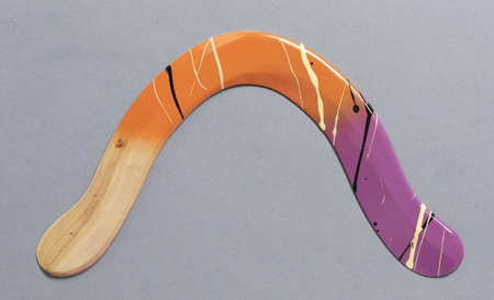 MegaOmega returning wooden boomerang