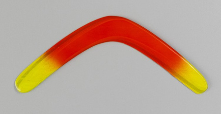 Banan Fluoro Orange returning wooden boomerang