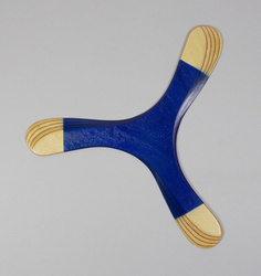 Trójpłat Blue wooden returning boomerang