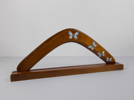 Banan boomerang stand stained