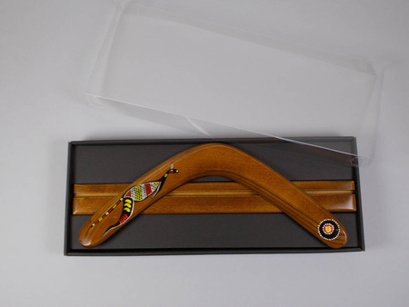 Gift set Ethno Banana Kangaroo boomerang with stand in a special box