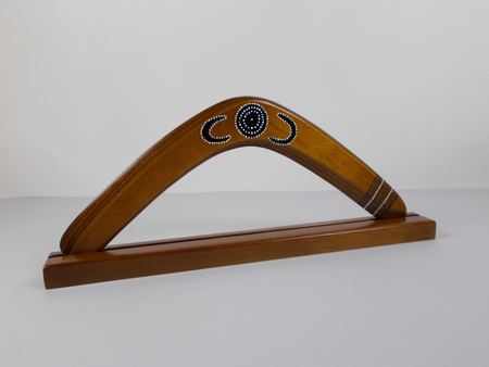 Banan boomerang stand stained